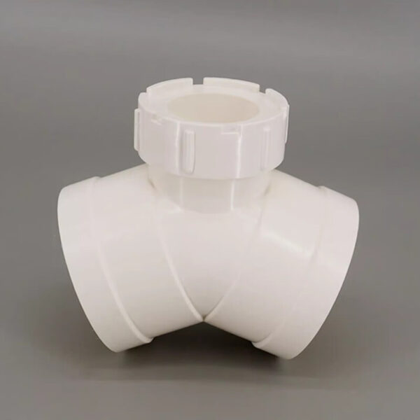 កែង45° (មានមាត់មើល) PVC-U ប្រភេទបង្ហូរទឹកចោល ​ពណ៍ស - Image 3